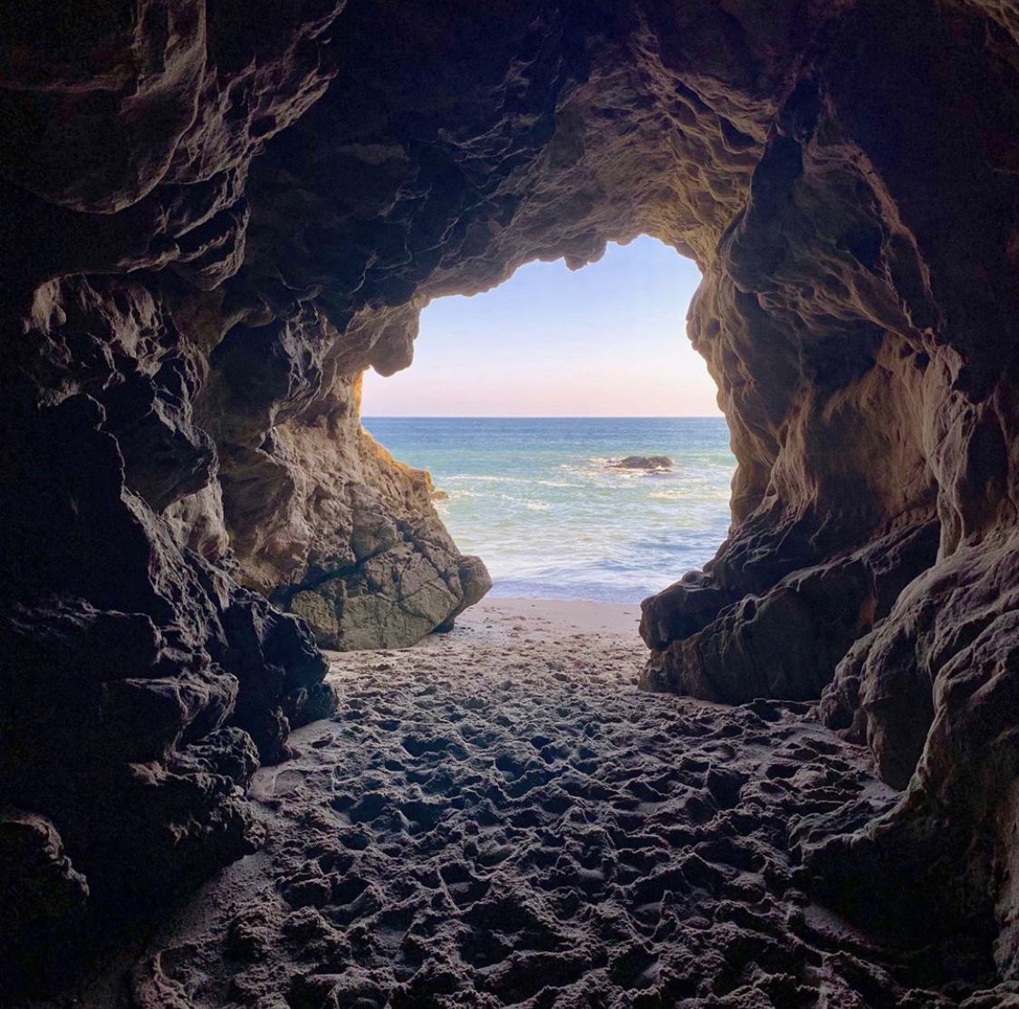 Sea caves and rocky reef at Leo Carrillo State Beach in Malibu
