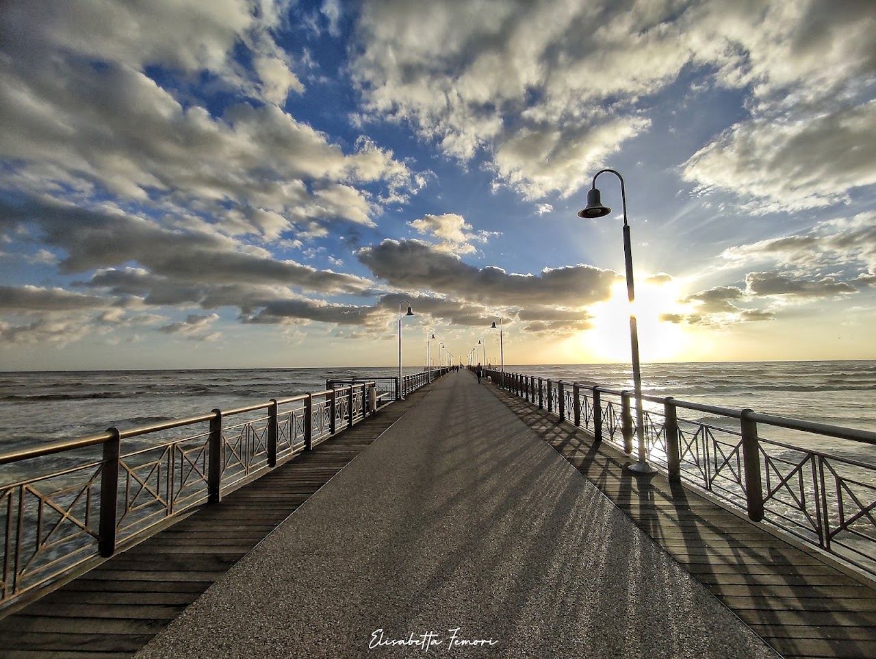 The pier and seafront at Tonfano in Marina di Pietrasanta on the Versilia coast