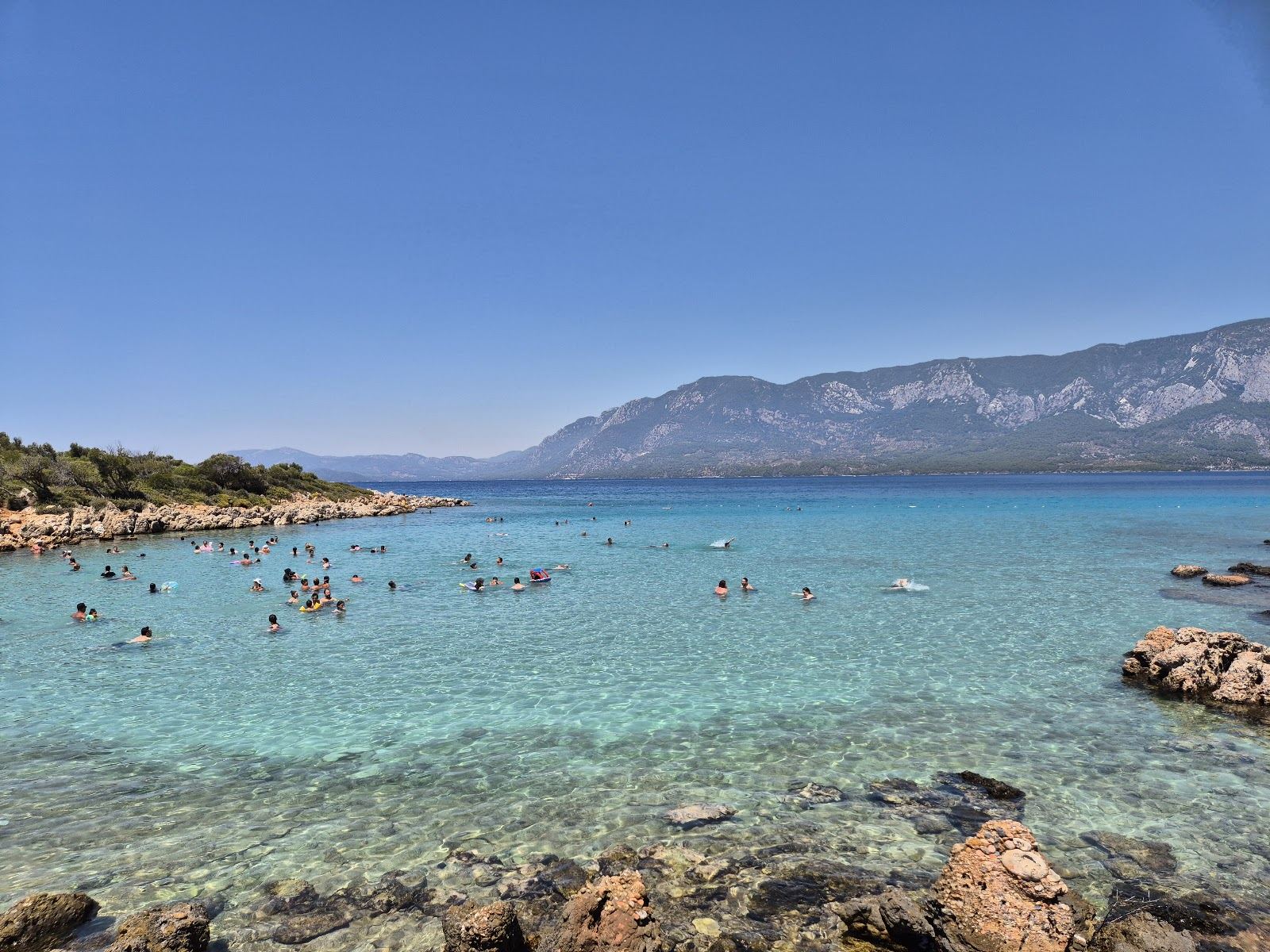 Fine golden sand and clear shallows at Cleopatra Island near Marmaris
