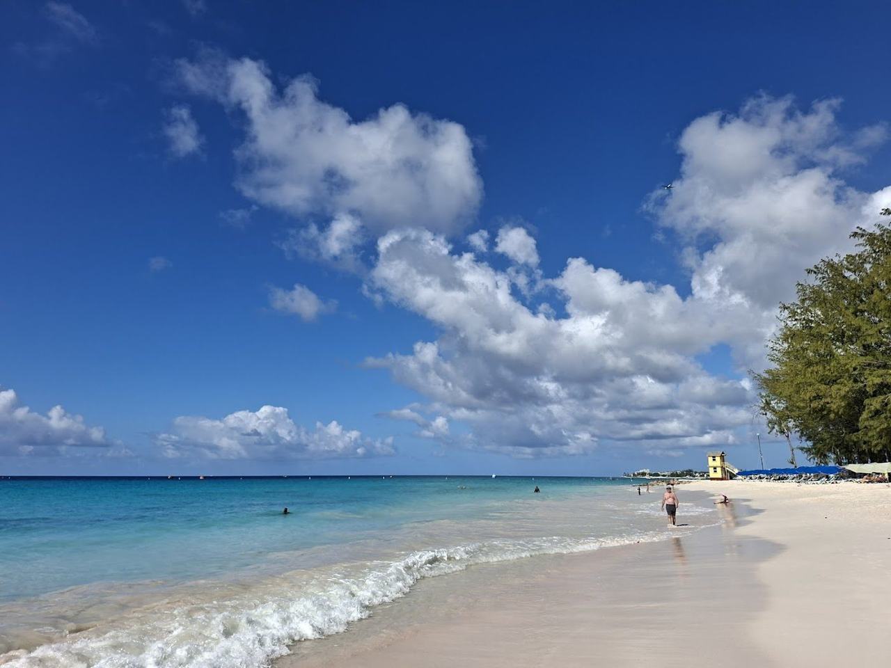 Calm sheltered shallows beside the jetty at Miami Beach Enterprise in Barbados