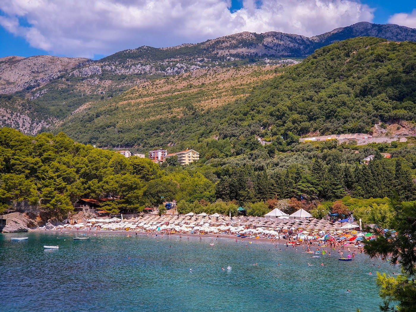 Calm clear water in the sheltered cove of Lucice near Petrovac on the Montenegro coast