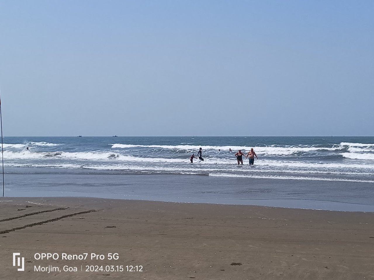 Wide calm sand at Morjim Beach in north Goa