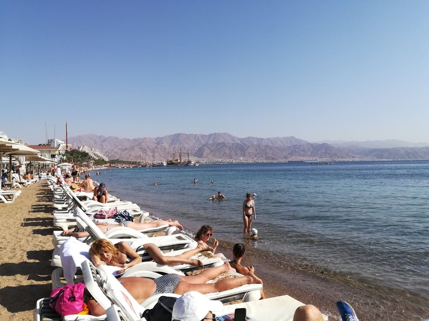 The Eilat promenade and central bay near Mosh Beach