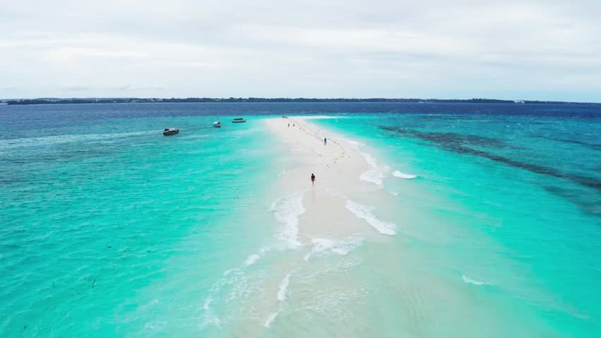 A second view of the white sandbank and clear shallow water at Nakupenda off Stone Town in Zanzibar
