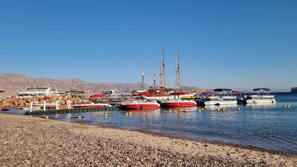 The marina and central bay along North Beach in Eilat