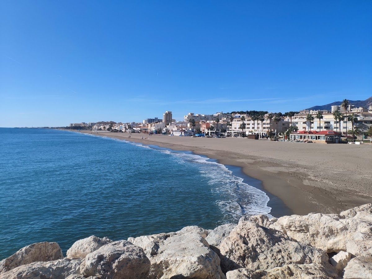Wide beach and promenade on the Costa del Sol Spain