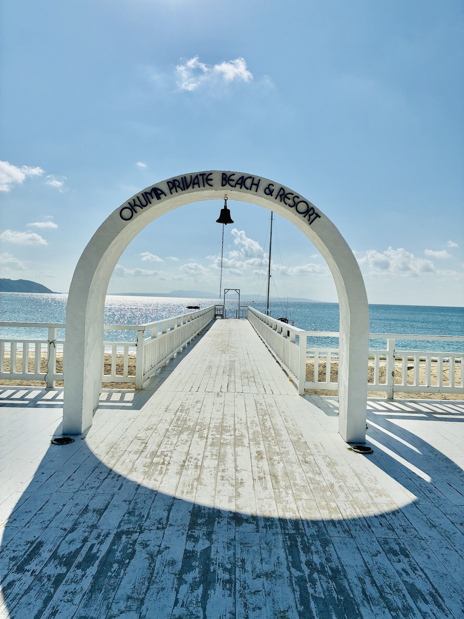 The long quiet white sand of Okuma Beach at Kunigami in northern Okinawa