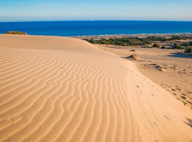 The vast golden sand and dunes of Patara beach on the Lycian coast west of Antalya