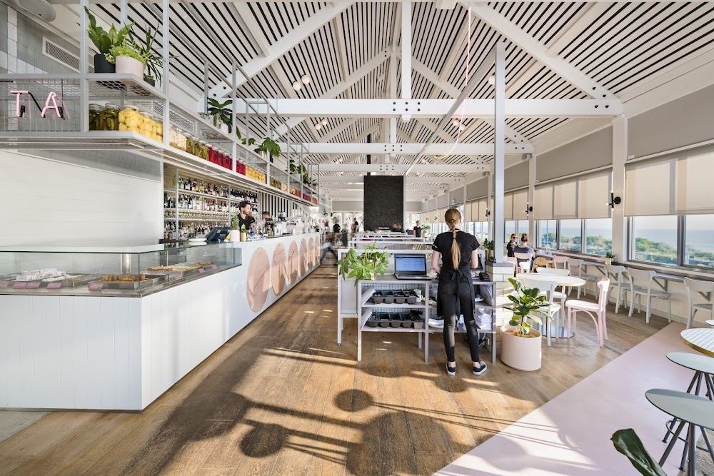 Coastal dining terrace at Island Market above Trigg Beach in Perth