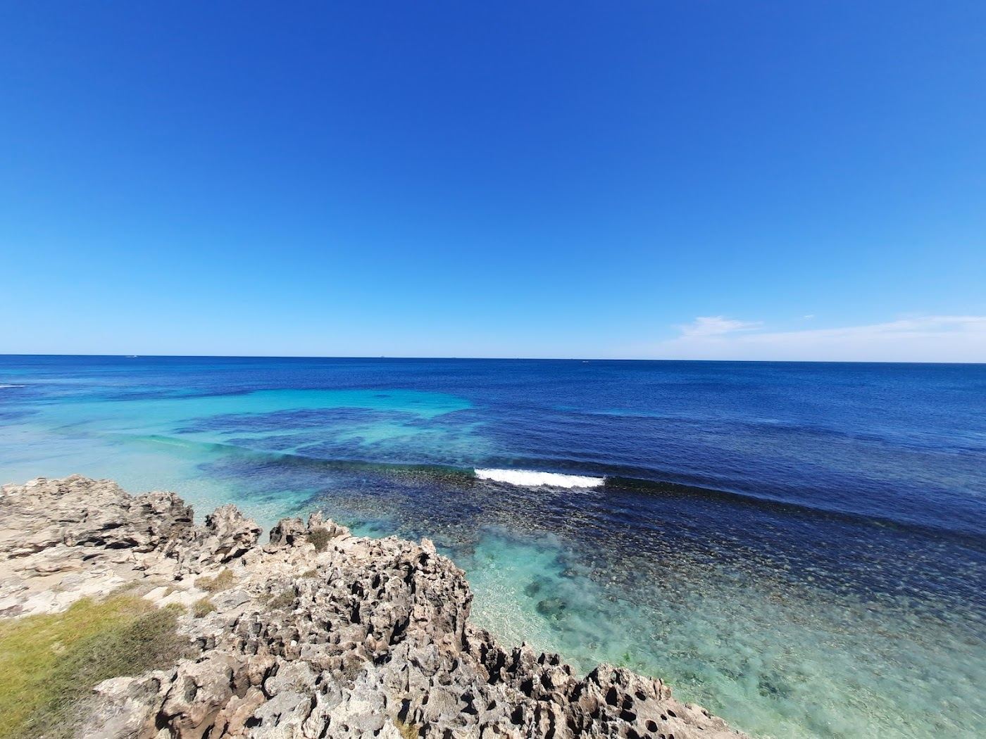 The clear, sheltered water of the reef pool at Mettams near North Beach in Perth