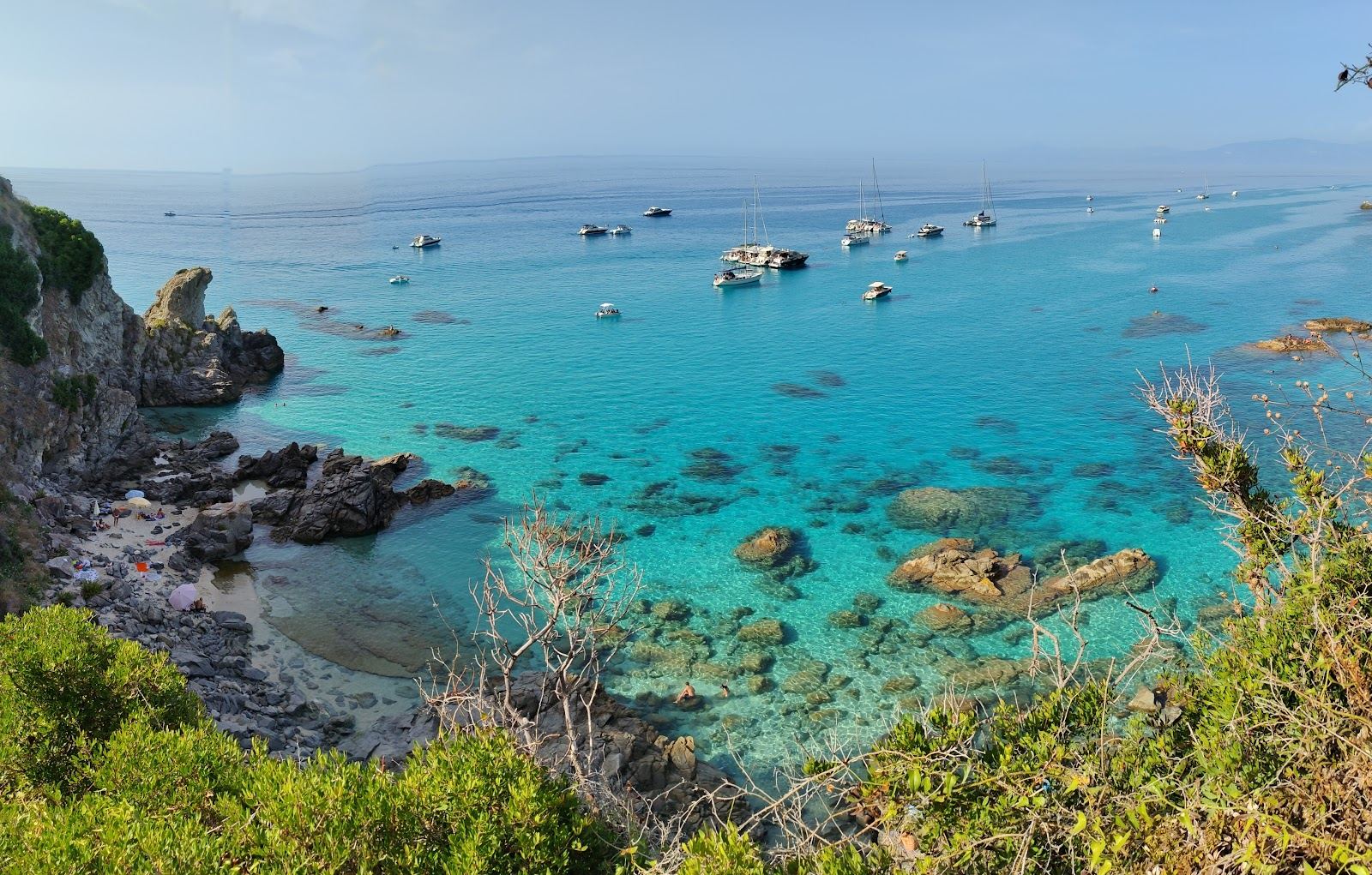 The cliff top town and seafront of Pizzo on the Costa degli Dei in Calabria