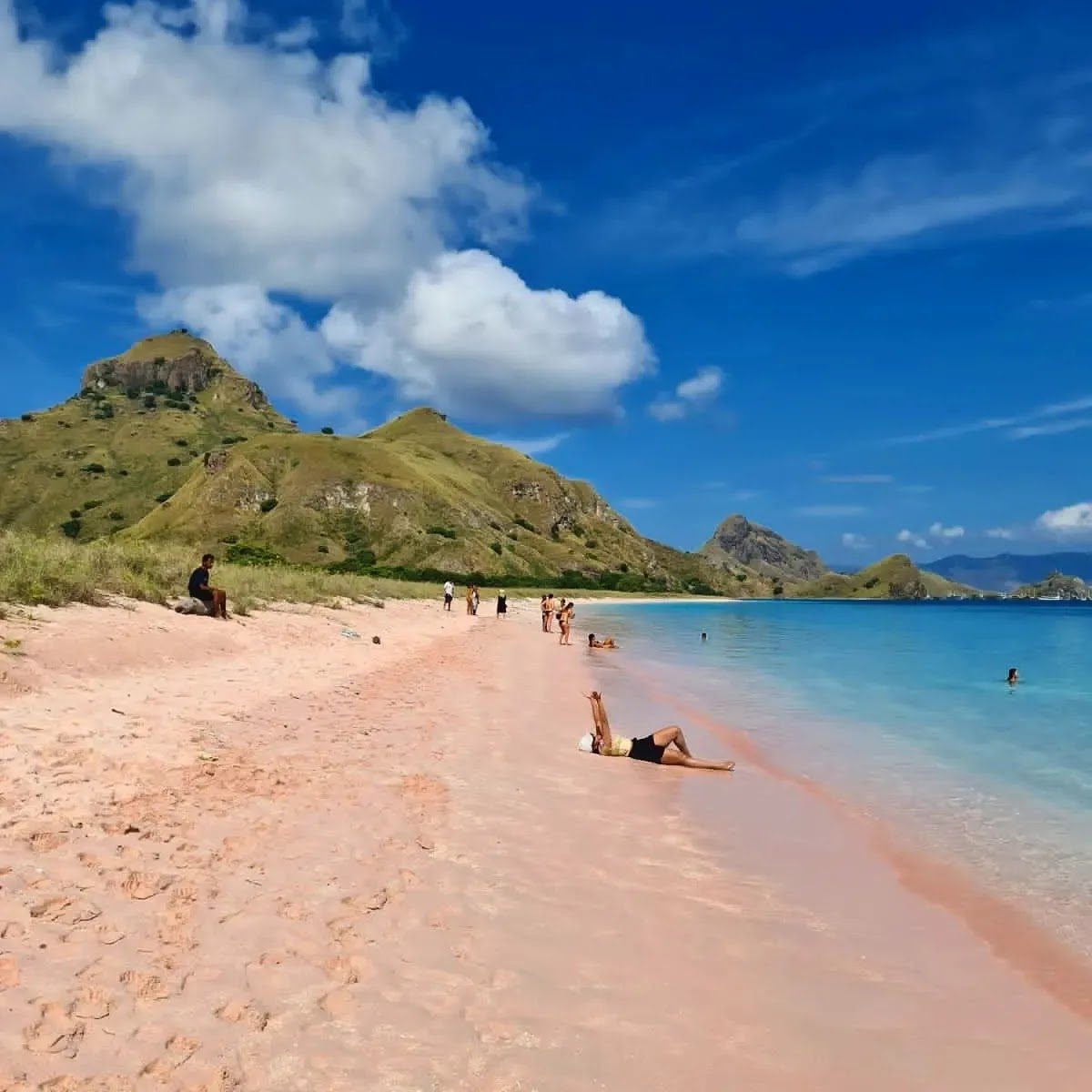 Vivid coral pink sand and superb snorkelling inside Indonesia's wild Komodo National Park.