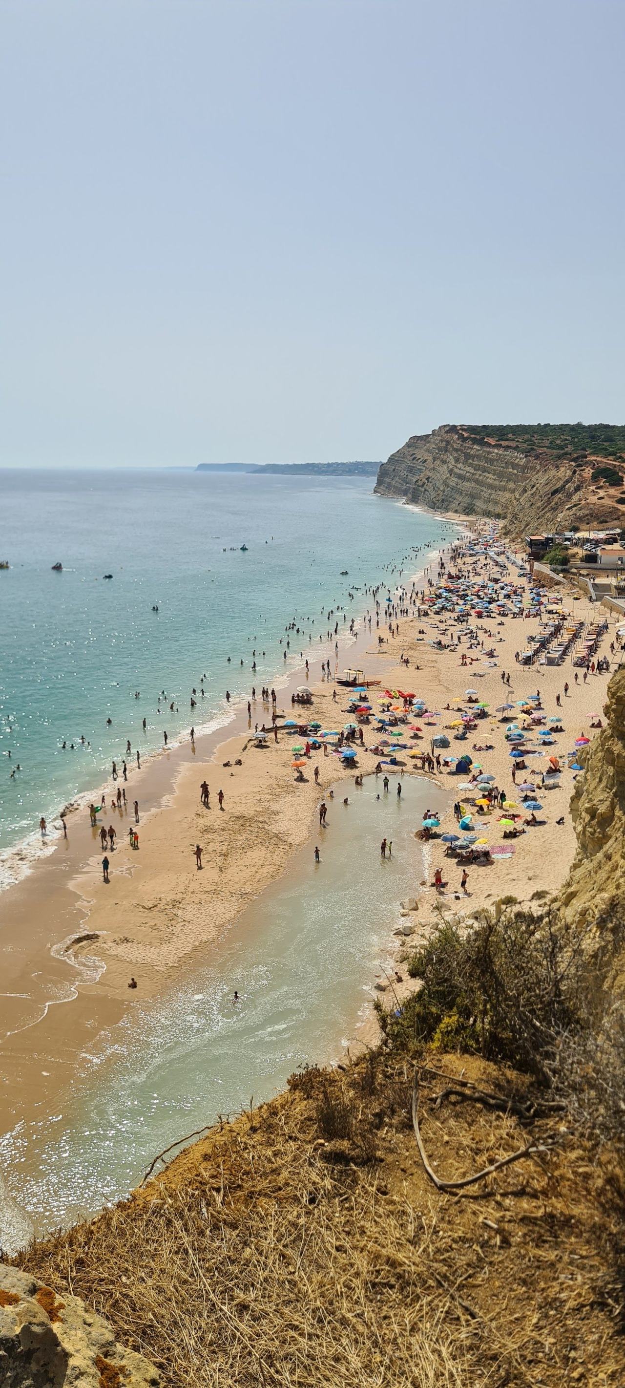 Praia do Porto de Mos sand below cliffs near Lagos in the Algarve