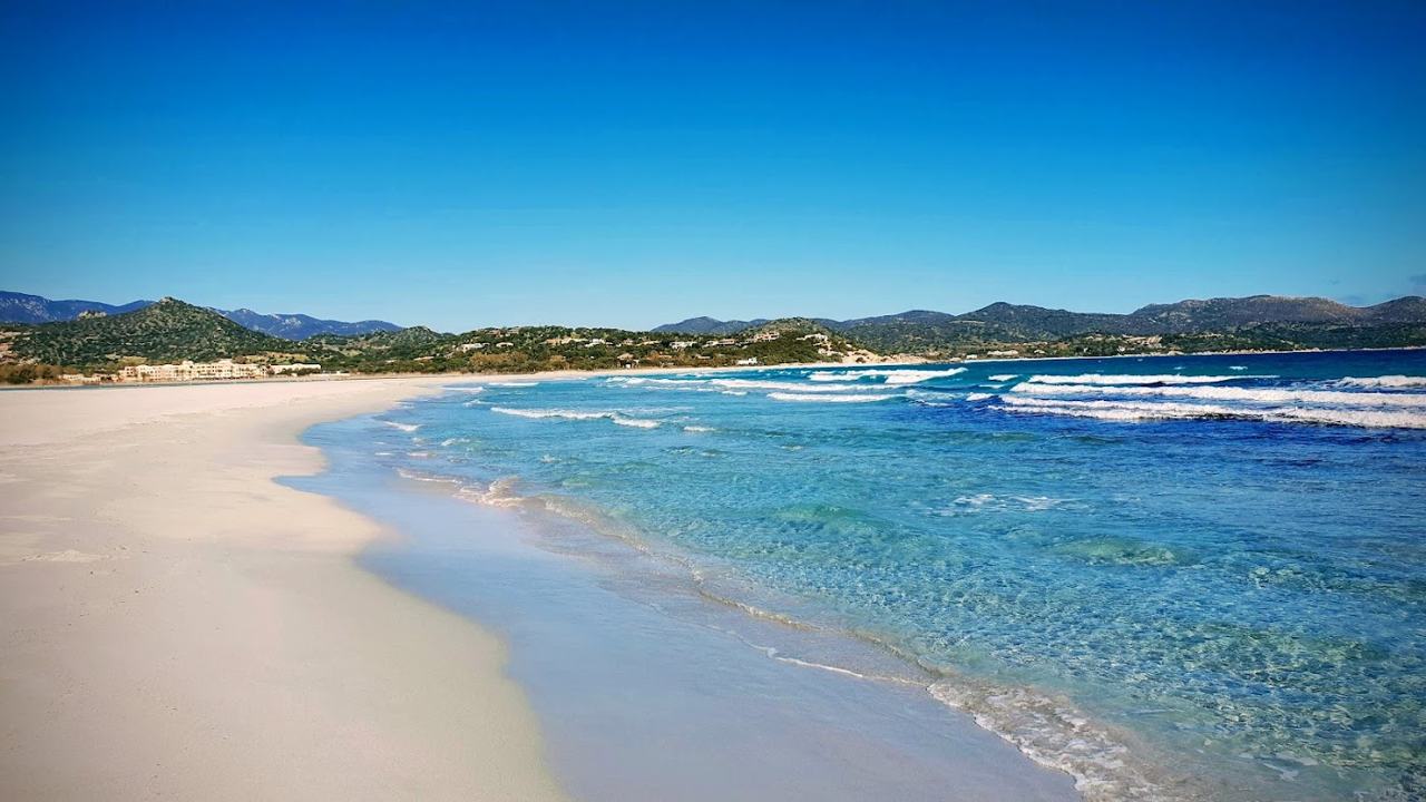 Porto Giunco beach and Notteri pond near Villasimius Sardinia Italy
