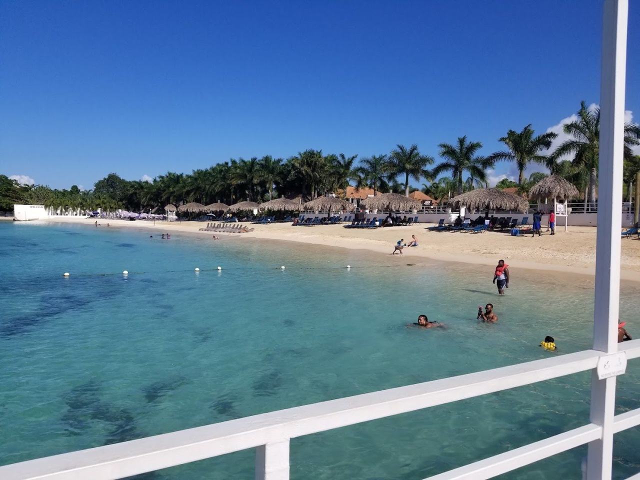 Puerto Seco Beach Discovery Bay Jamaica calm clear turquoise water and a tidy managed white sand beach park