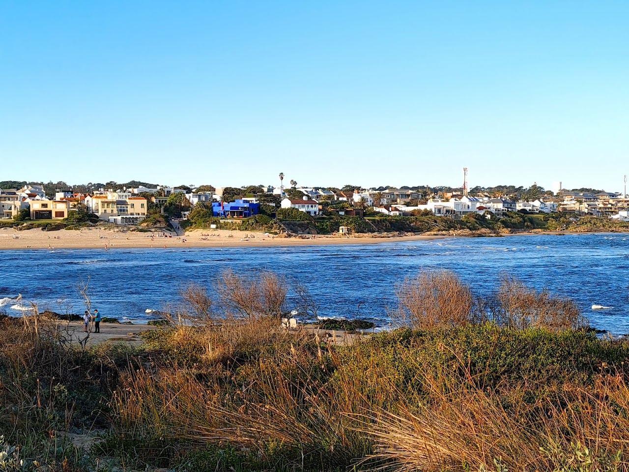 The lively summer beach scene near La Barra in Punta del Este, Uruguay