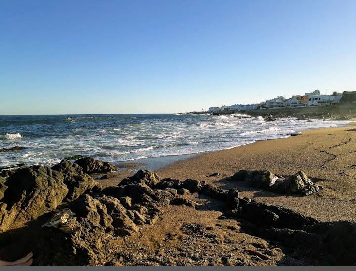 Playa de los Ingleses Punta del Este rocky exposed shore at the peninsula tip