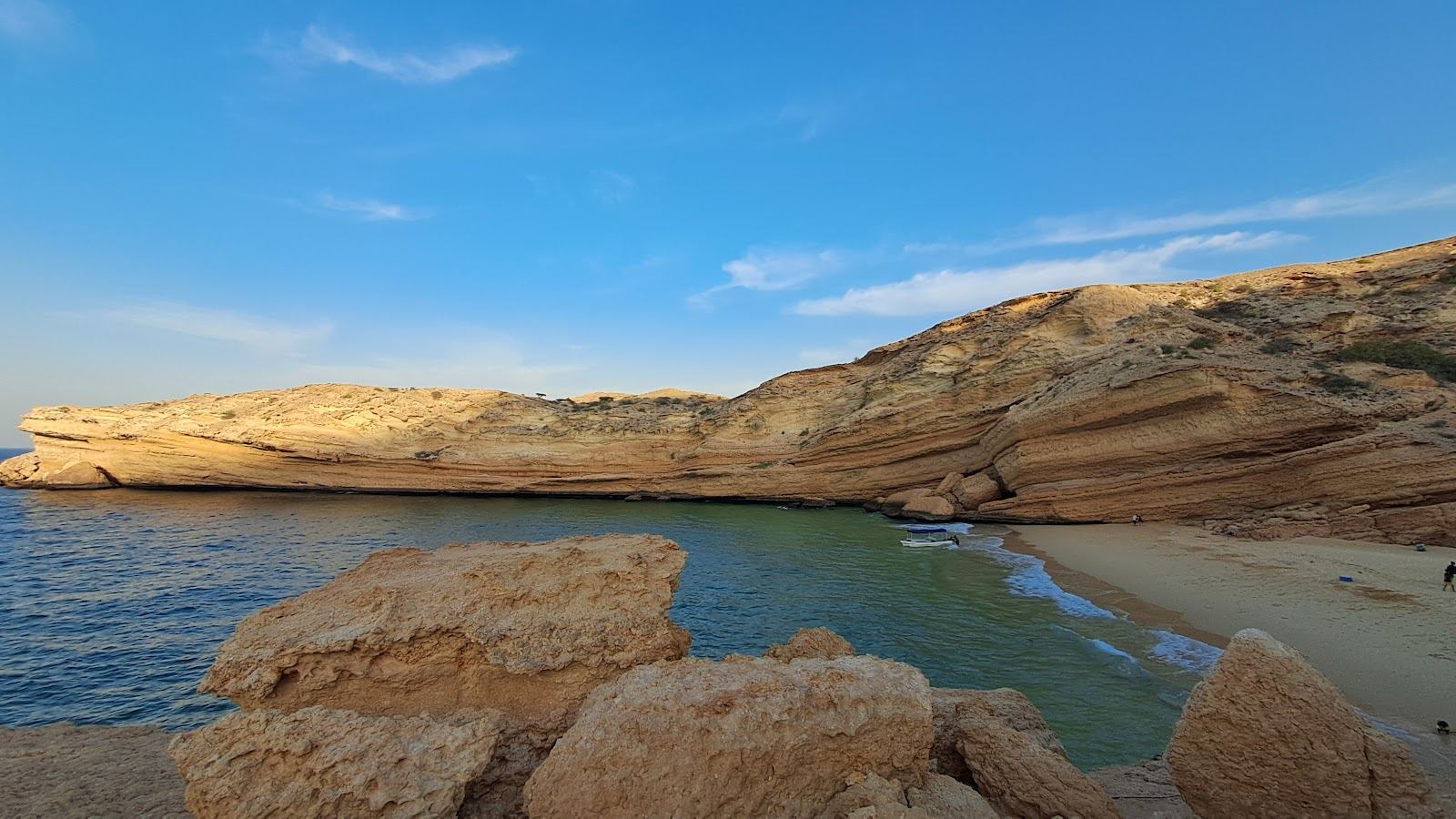 Sheltered fishing cove at Qantab near Muscat, Oman