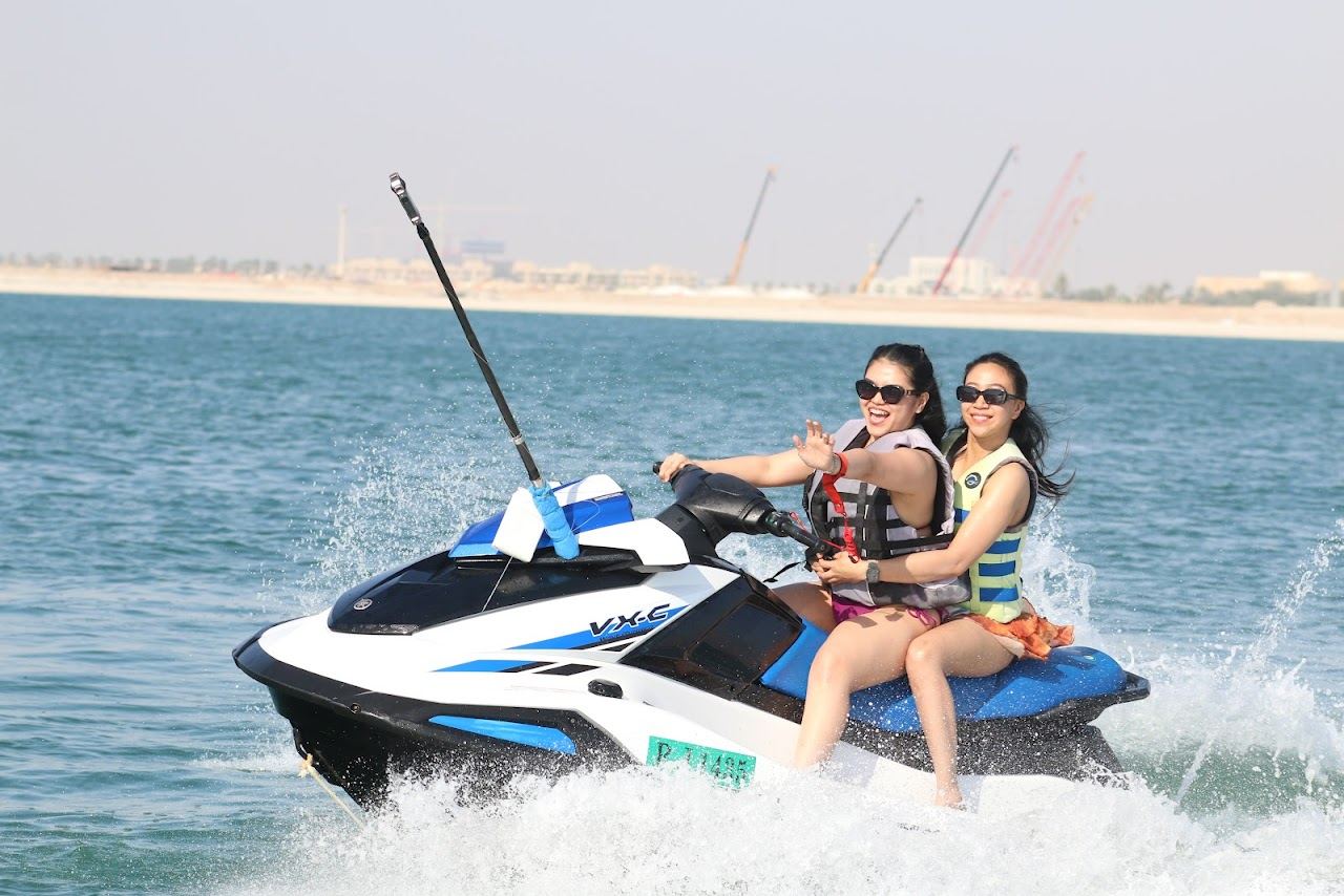 Calm Gulf water and watersports off Al Marjan Island in Ras Al Khaimah