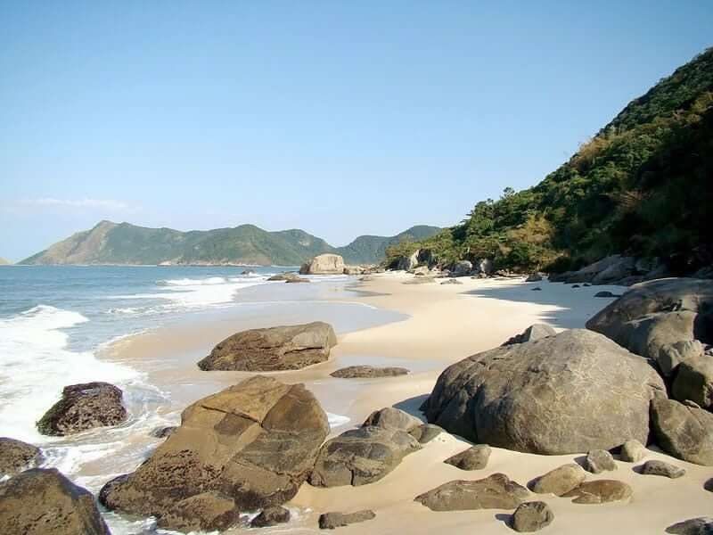 The wild protected sand of Grumari beyond Macumba in Rio de Janeiro