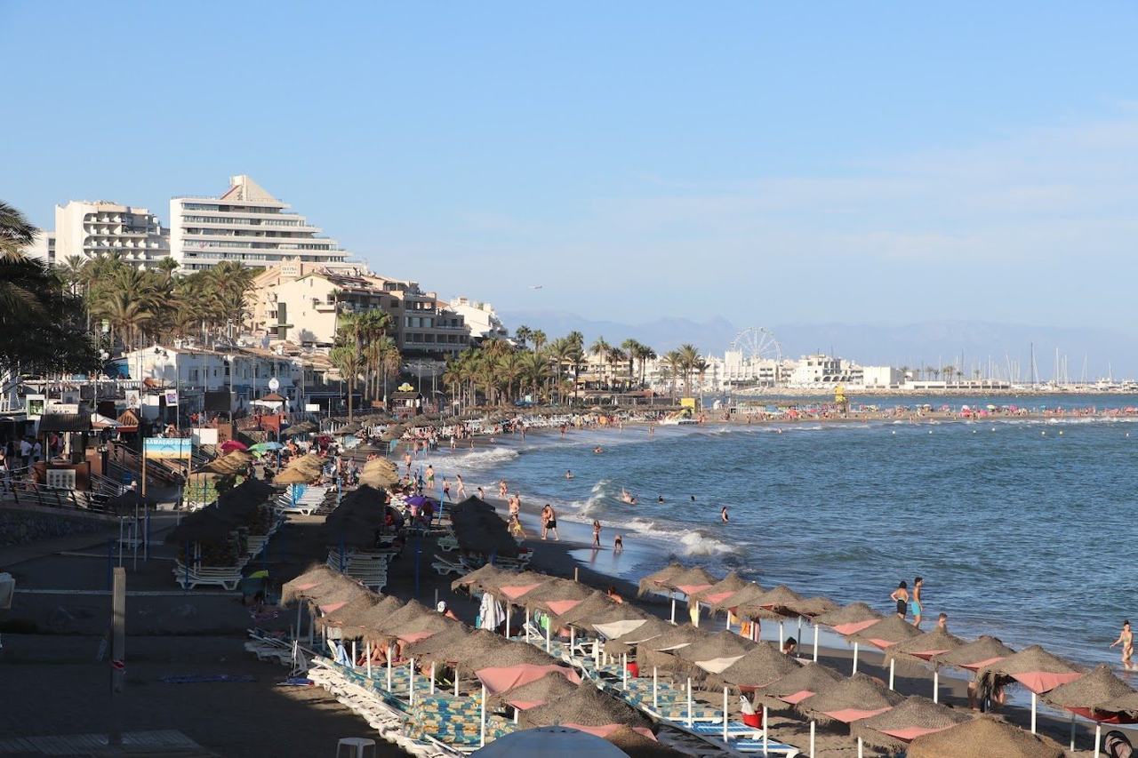 Santa Ana beach beside Puerto Marina in Benalmadena on the Costa del Sol