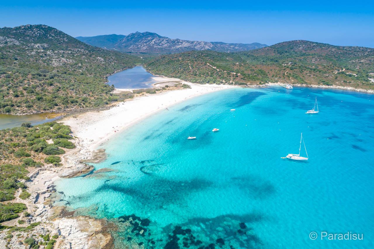 The lagoon shallows and dunes of Plage du Lotu in the Agriates on Corsica