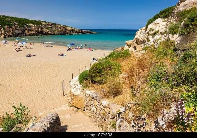 The sheltered clear bay of Calamosche inside the Vendicari reserve in Sicily