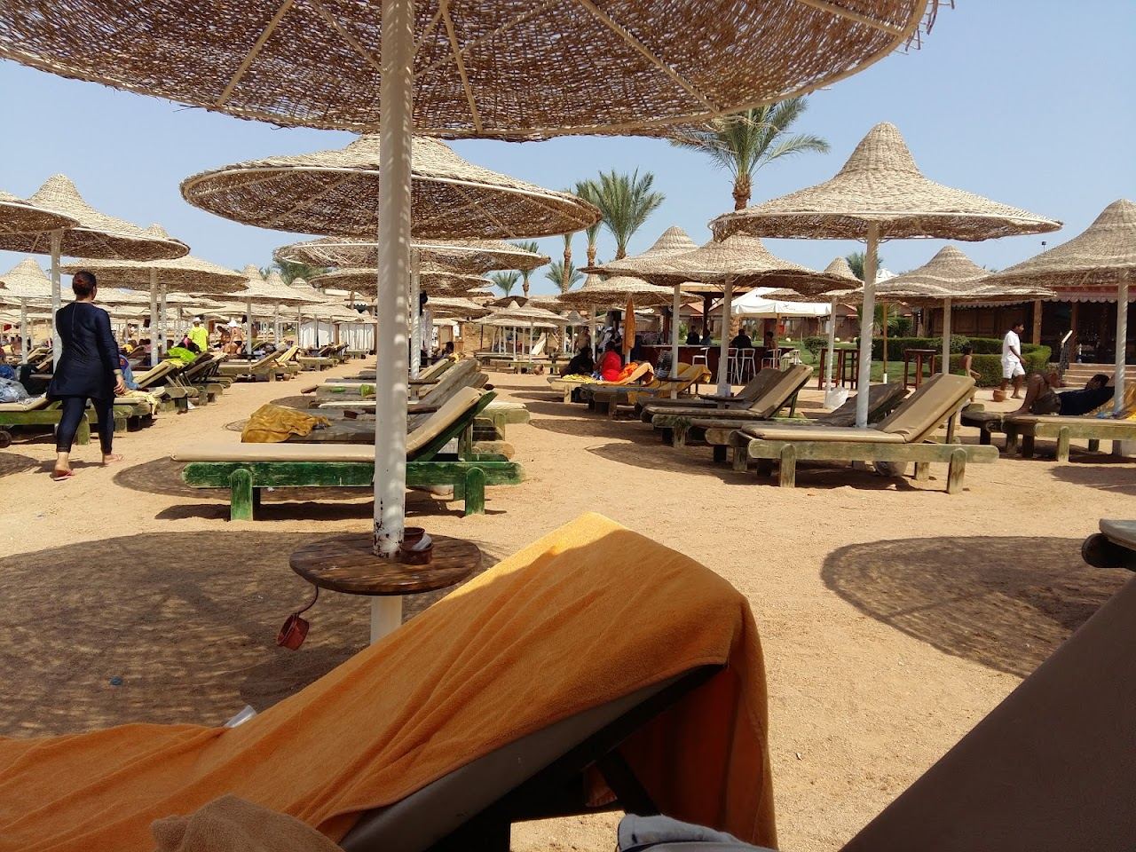 The wide sandy cove of Sharm El Maya by the Old Market in Sharm El Sheikh in Egypt