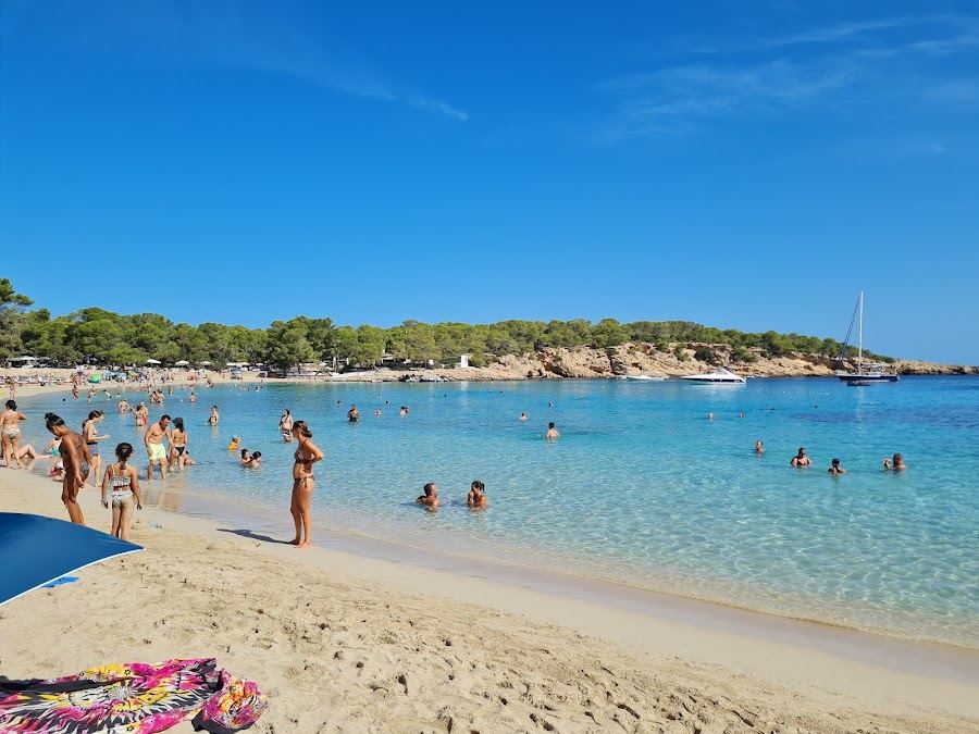 Cala Bassa in Ibiza, Balearic Islands with its clear water and sand