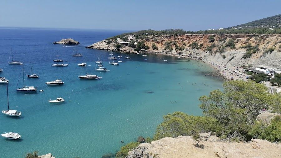 Cala d'Hort in Ibiza, Balearic Islands with its clear water and sand