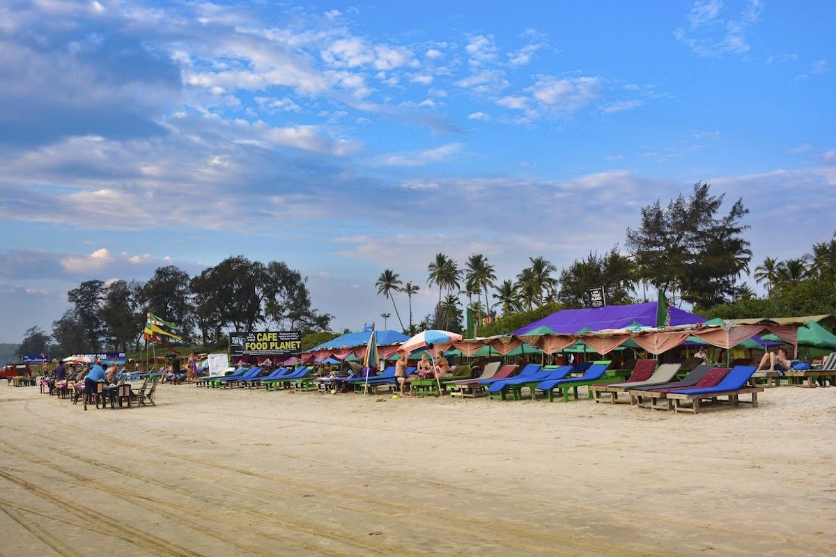 Mellow surf and open sand at a beach in Goa