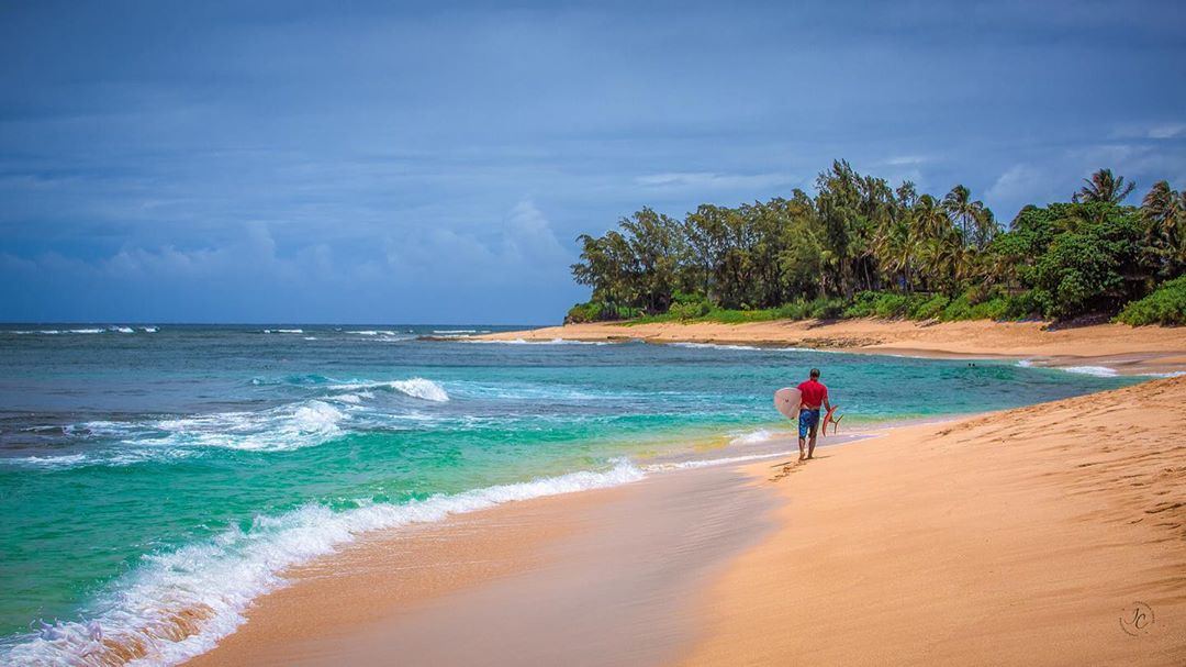 Large waves breaking at Sunset Beach on the North Shore of Oahu