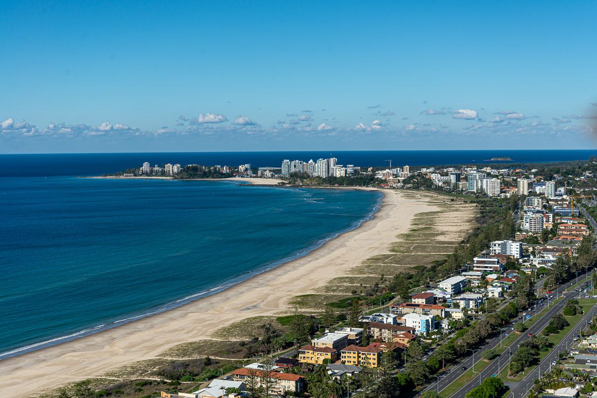The point and beach at Kirra on the southern Gold Coast