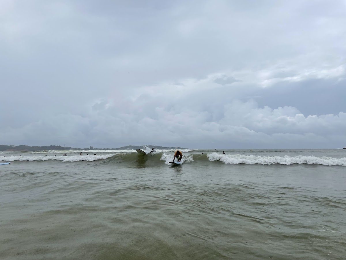 Beginner surf bay at Weligama on the Sri Lanka south coast