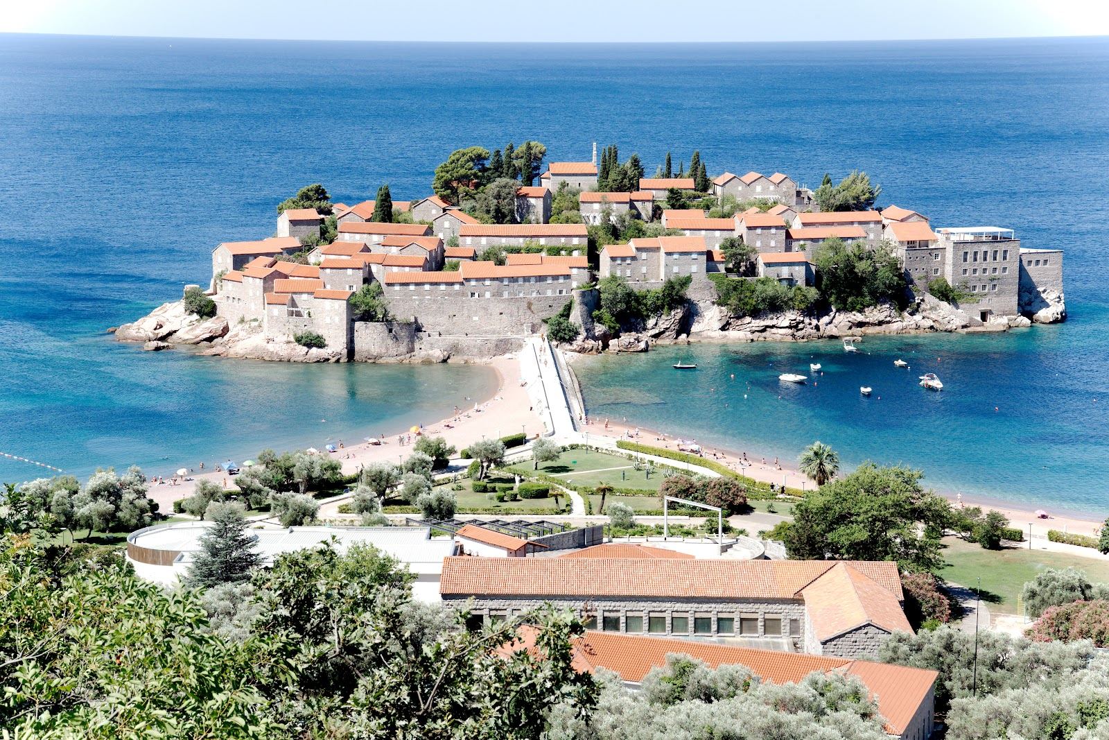 Sveti Stefan beach on the Montenegro coast