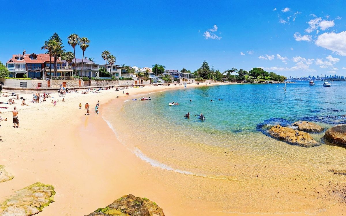 Calm golden sand at Camp Cove near Watsons Bay in Sydney Australia