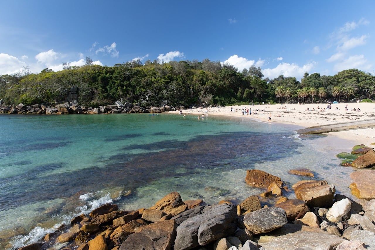 Soft sand and sheltered water at Shelly Beach within the marine reserve near Manly in Sydney