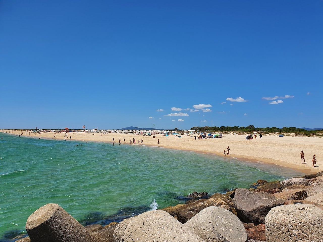 Praia da Ilha de Tavira long sandbar beach reached by ferry in the eastern Algarve