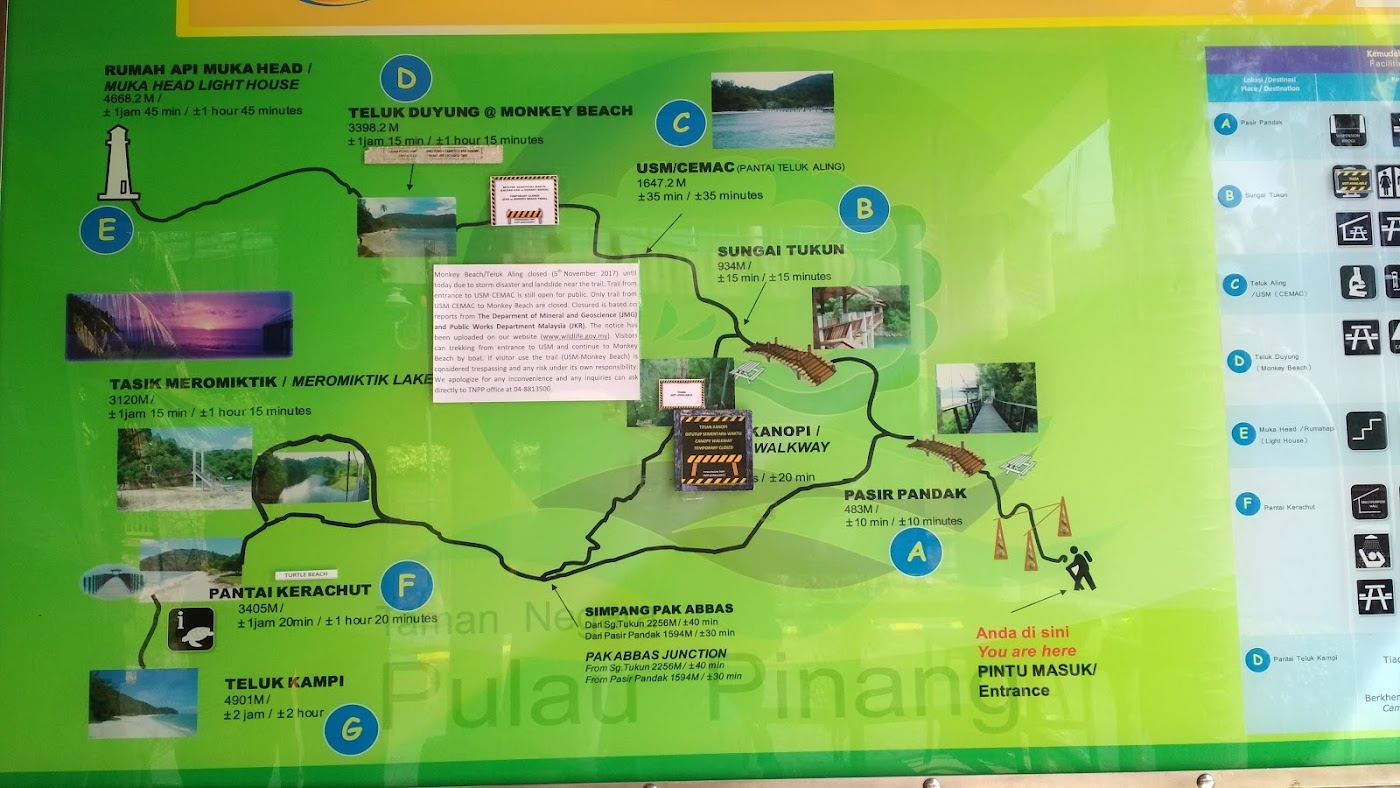 The national park entrance and coast at Teluk Bahang in Penang