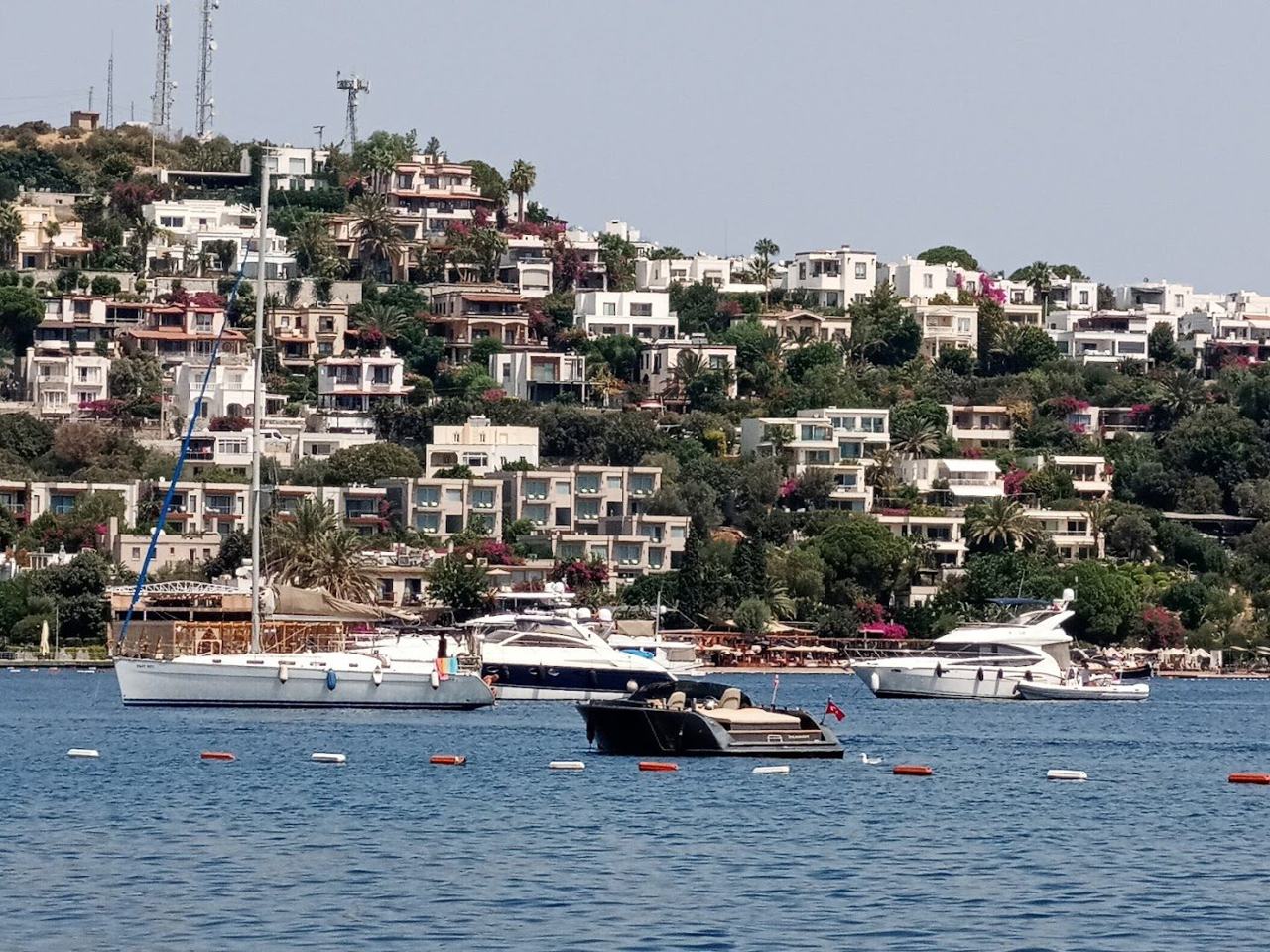 Jetty lounges over the water at Turkbuku on the Bodrum peninsula