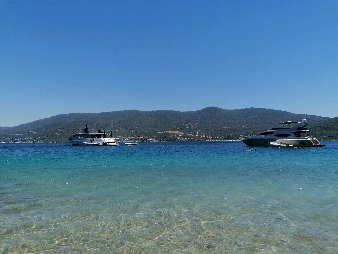 The calm sheltered bay and boutique hotels at Torba in Bodrum