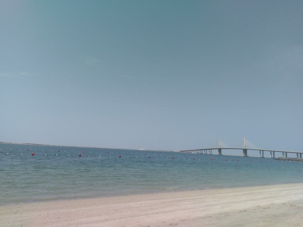 Calm shallow Blue Flag water at Al Bateen Beach in Abu Dhabi
