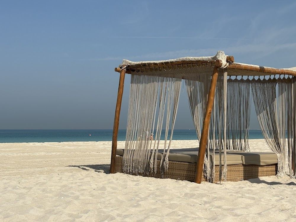 White island sand and calm water at Saadiyat Public Beach on Saadiyat Island, Abu Dhabi