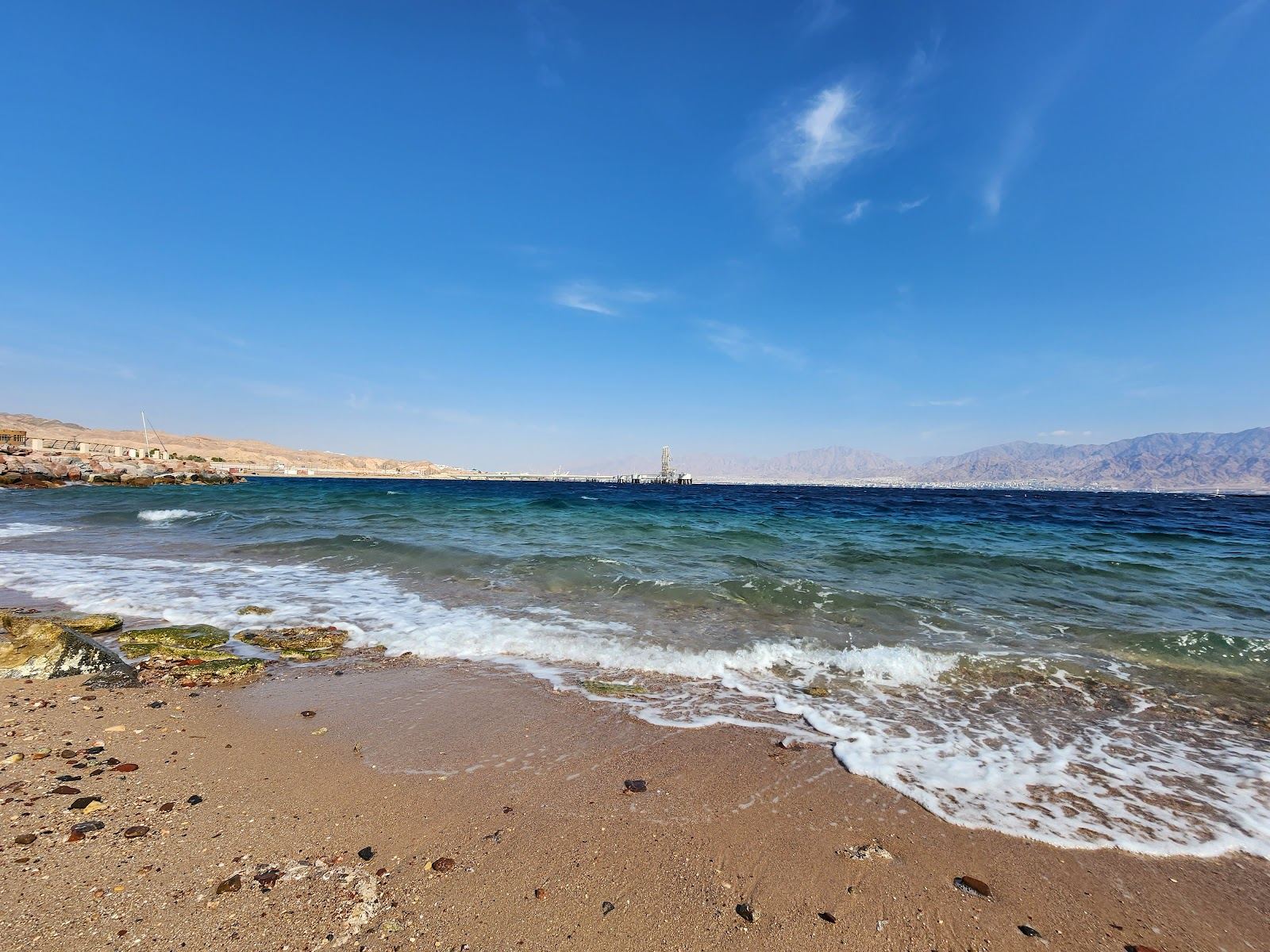 The open sand at Village Beach in Eilat
