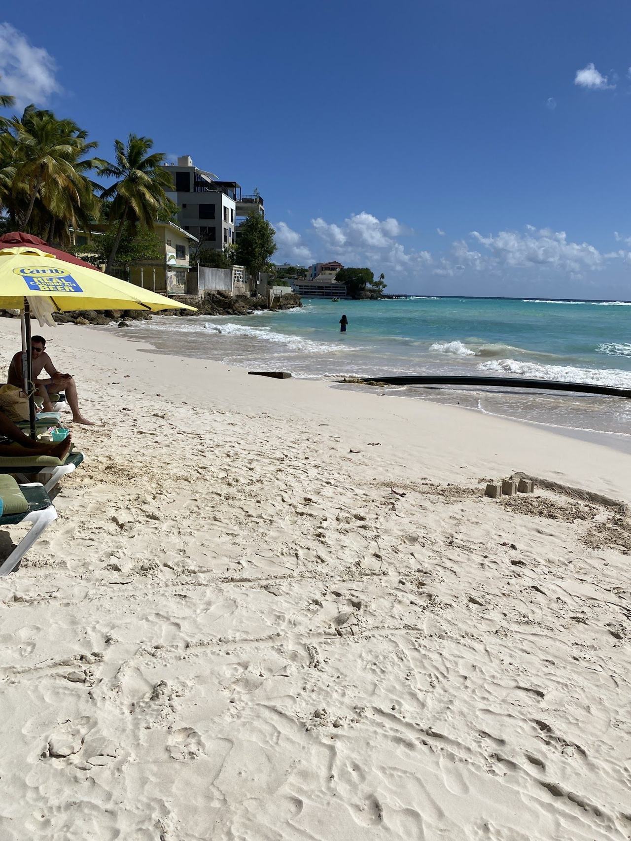 Sheltered lagoon and gentle shoreline at Worthing Beach near Saint Lawrence Gap Barbados