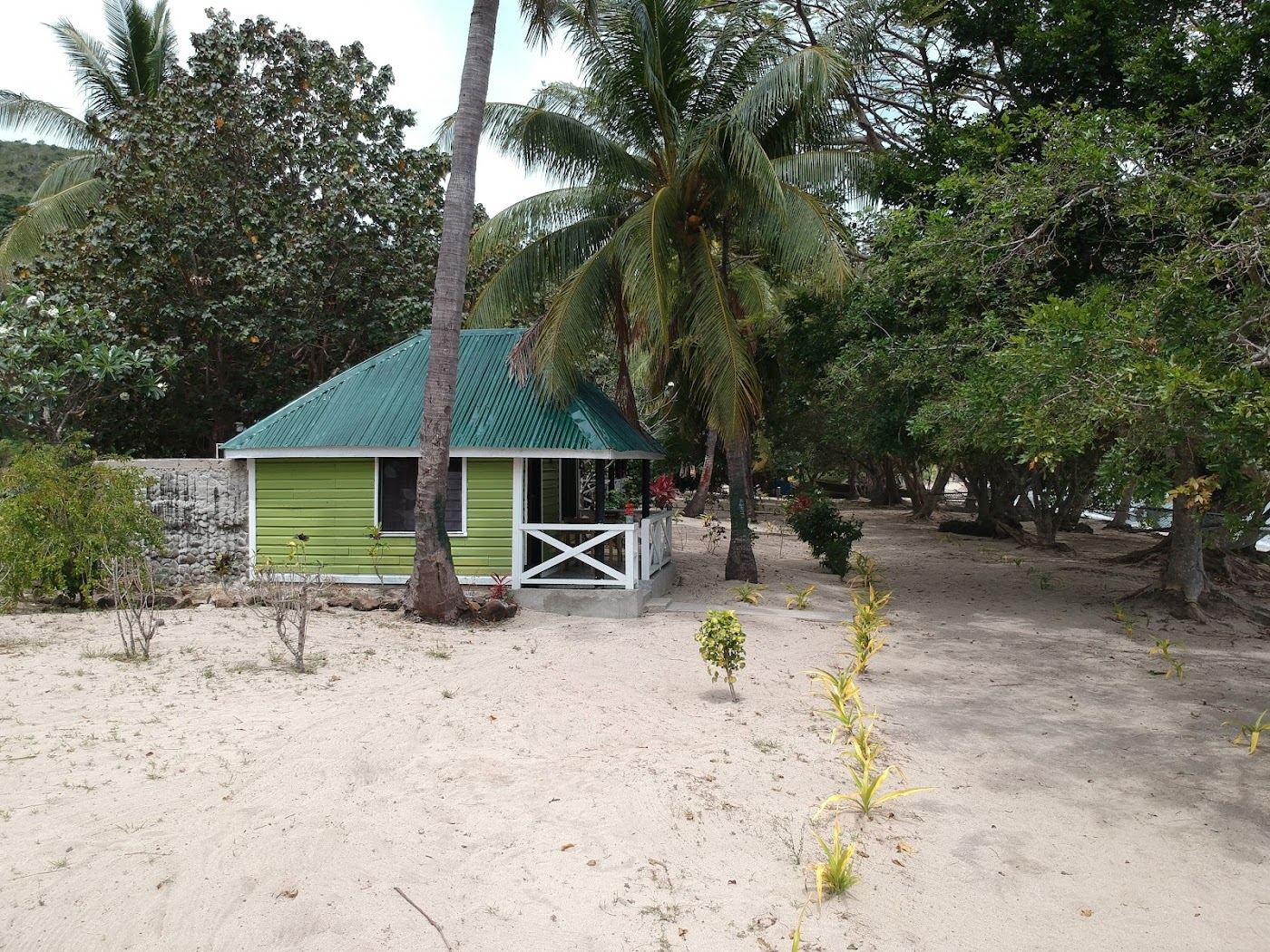 Quiet white sand bay and clear water in the Yasawa Islands of Fiji