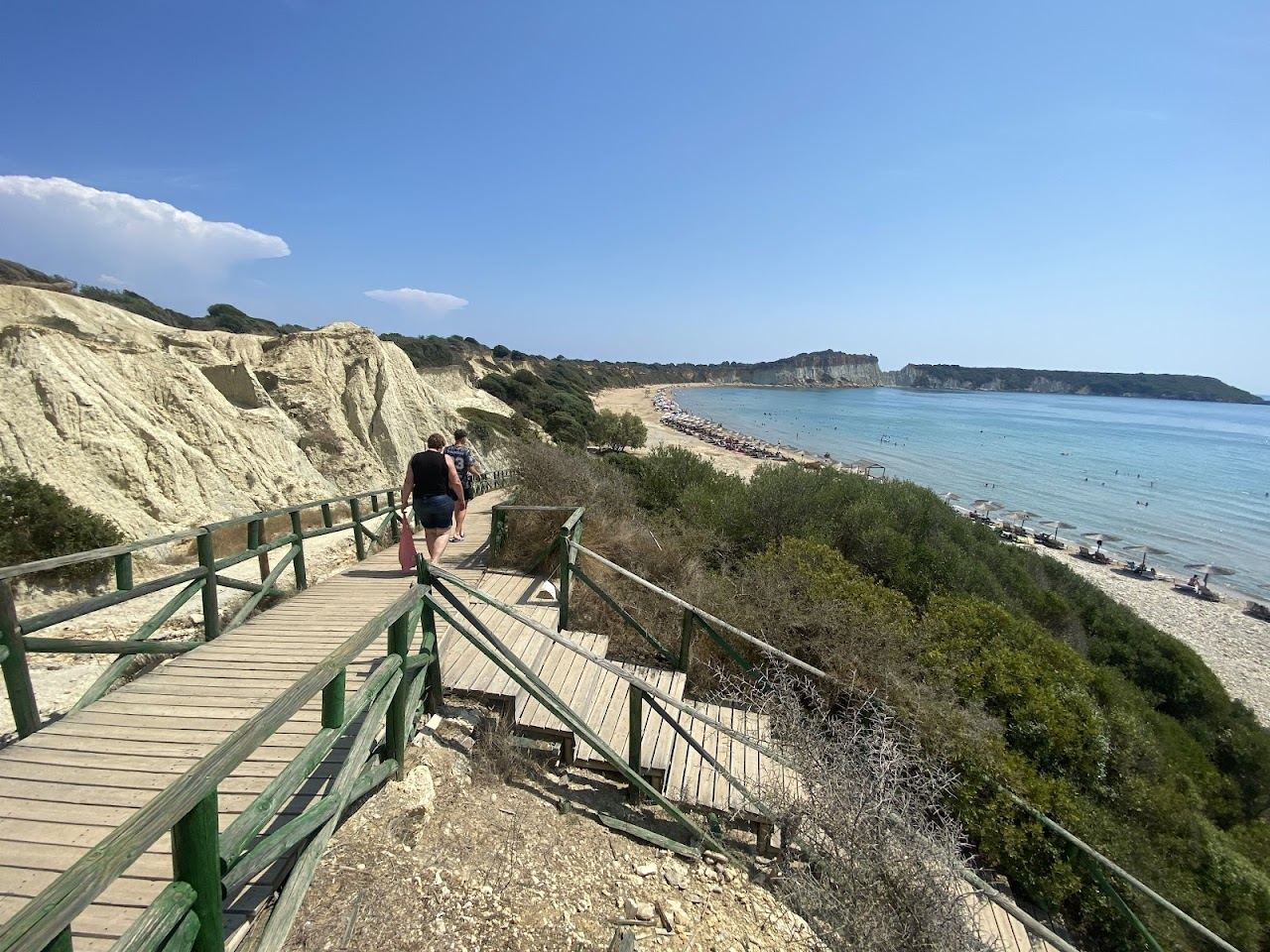 Soft golden sand and calm clear water at Gerakas beach on the Vassilikos peninsula of Zakynthos