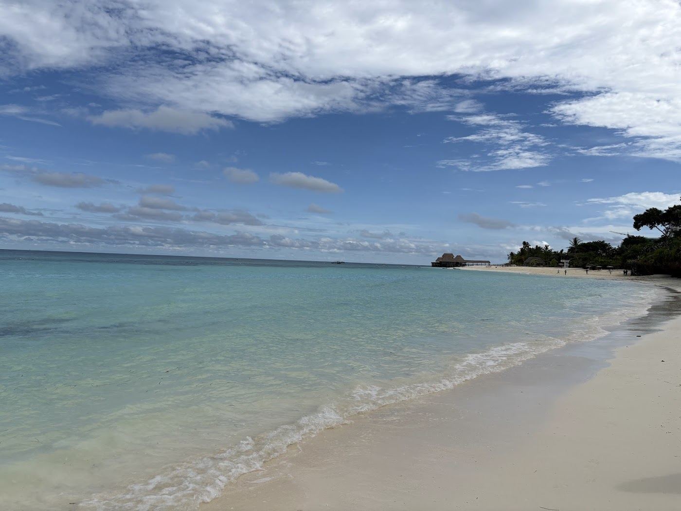 White sand and turquoise shallows at Kendwa beach on the north tip of Zanzibar